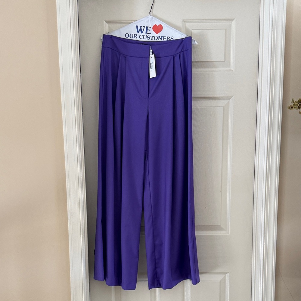 Naked Wardrobe wide leg suit pant in violet NWT size small